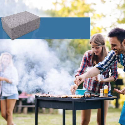 1 - Pierre Ponce Brosse | Safe Grill Brush™ sur le grill familiale