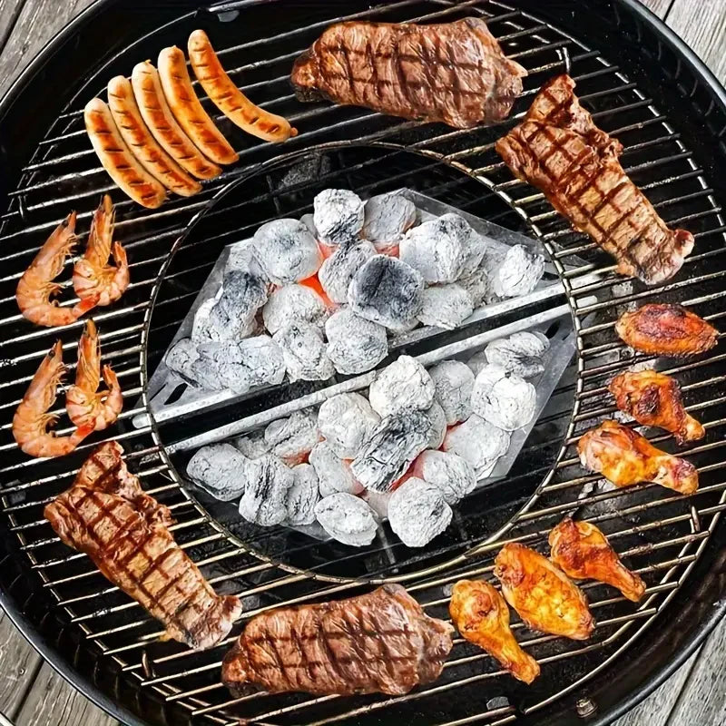 2 Paniers Charbon de Bois | Camp fire Cooking™ cuisson chaleur centrale mais differe