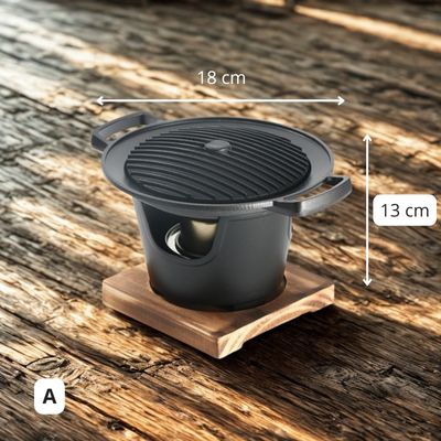 A - 18cm - Mini Barbecue COREEN A l'Alcool | Camp fire Cookingâą