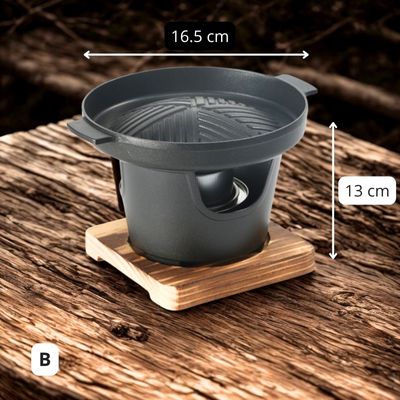 B - 16.5cm - Mini Barbecue COREEN A l'Alcool | Camp fire Cookingâą