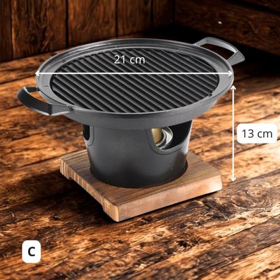 C - 21cm - Mini Barbecue COREEN A l'Alcool | Camp fire Cookingâą