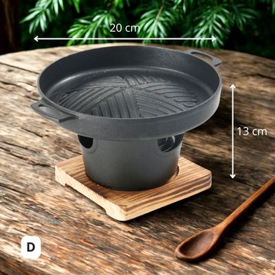 D - 20cm - Mini Barbecue COREEN A l'Alcool | Camp fire Cookingâą