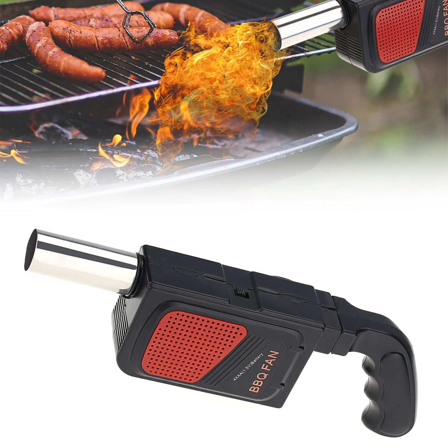 Souffleur | RoastingCook™ A Batterie pour Barbecue 4 belle images + saucisses sur charbon