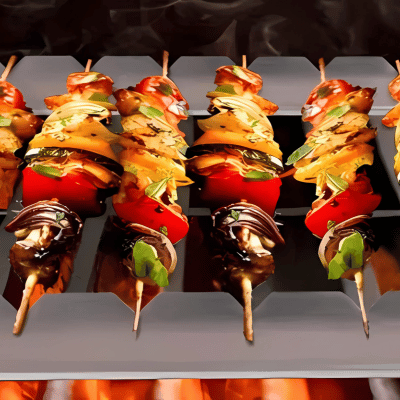 Grille Barbecue 2 Support Brochette | RoastingCook™ - CUISTO BBQ