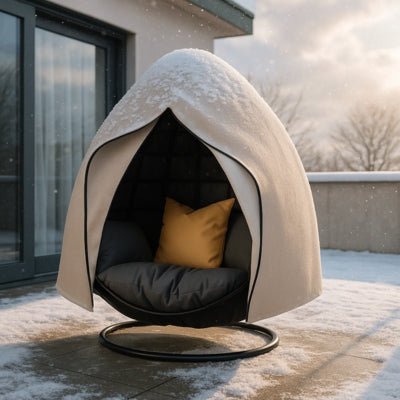 Housse Fauteuil Suspendu Grise | IMPERMEABLE PRENIUM™ - siege double place en hiver - CUISTO BBQ