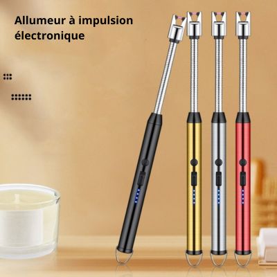 Allume Feu | Ignite Fire Cooking™ briquet rechargeable électrique courbé 4 couleurs