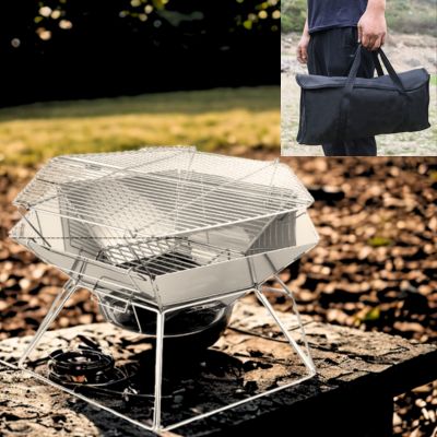 Brasero | Campfire Cooking™ Pliable Hexagonal de Camping + vailse