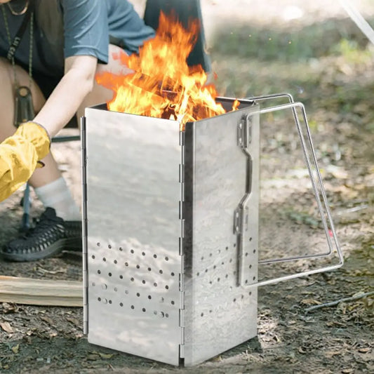 CHEMINEE d'Allumage pliable au charbon | Fire Cooking™ en camping