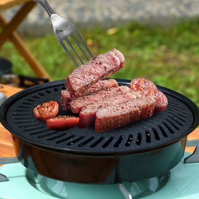 POELE A Barbecue rond COREEN sans FUMEE | RoastingCook™  cuisson de saucisse