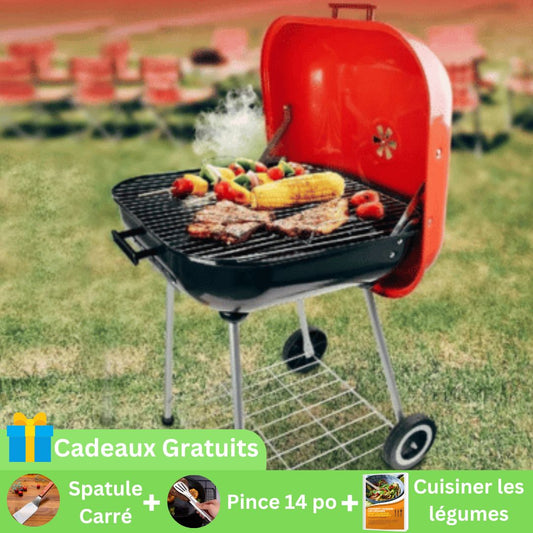 Barbecue Portable | Campfire Cooking™ au charbon avec Couvercle Carre