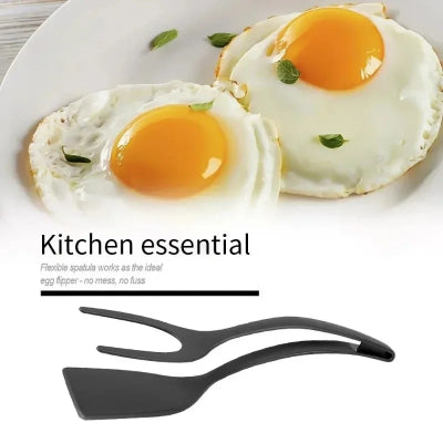 Spatule 2 en 1 Noir 2 oeufs miroir