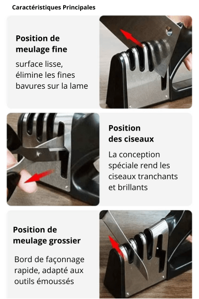 AIGUISEUR COUTEAU | SharpCook™ 4 EN 1 - CUISTO BBQ