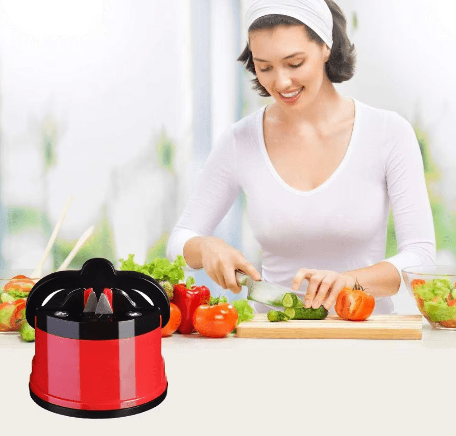 Aiguiseur Couteau Ventouse | SharpCook™ - CUISTO BBQ rouge