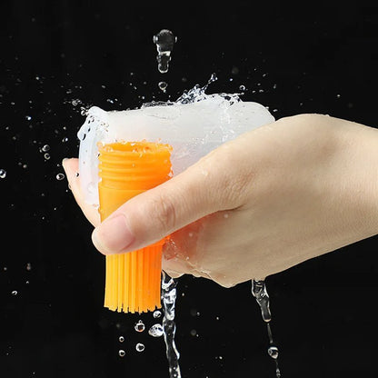 Bouteille a badigeonner huile - OilBottleBrush™ - Orange - se lave d une seule main