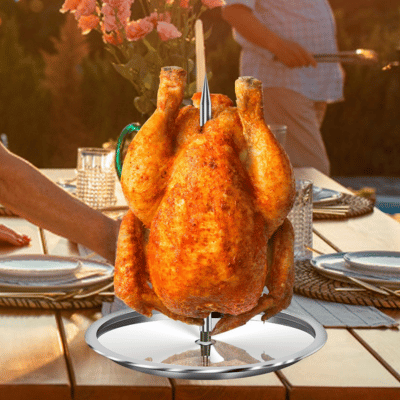 Grille barbecue brochette verticale | RoastingCook™ - CUISTO BBQ