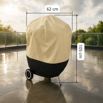 Housse Barbecue Ronde Beige | IMPERMEABLE PRENIUM™ - CUISTO BBQ