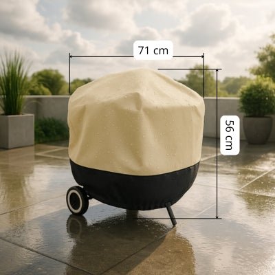 Housse Barbecue Ronde Beige | IMPERMEABLE PRENIUM™ - CUISTO BBQ
