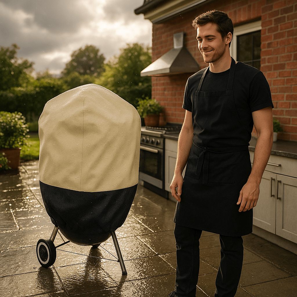 Housse Barbecue Ronde Beige | IMPERMEABLE PRENIUM™ - CUISTO BBQ