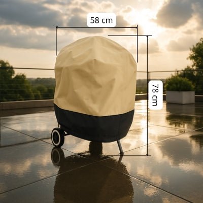 Housse Barbecue Ronde Beige | IMPERMEABLE PRENIUM™ - CUISTO BBQ