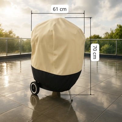 Housse Barbecue Ronde Beige | IMPERMEABLE PRENIUM™ - CUISTO BBQ