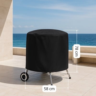 Housse Barbecue Ronde Noire | IMPERMEABLE PRENIUM™ - CUISTO BBQ