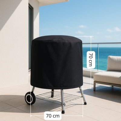 Housse Barbecue Ronde Noire | IMPERMEABLE PRENIUM™ - CUISTO BBQ