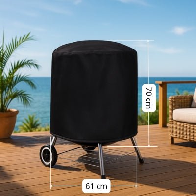 Housse Barbecue Ronde Noire | IMPERMEABLE PRENIUM™ - CUISTO BBQ