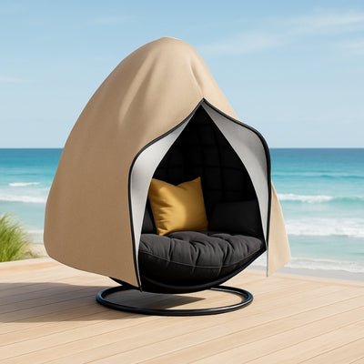 Housse Fauteuil Suspendu Beige | IMPERMEABLE PRENIUM™ - siege double place - CUISTO BBQ