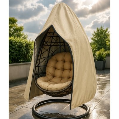Housse Fauteuil Suspendu Beige | IMPERMEABLE PRENIUM™ - siege simple place -CUISTO BBQ