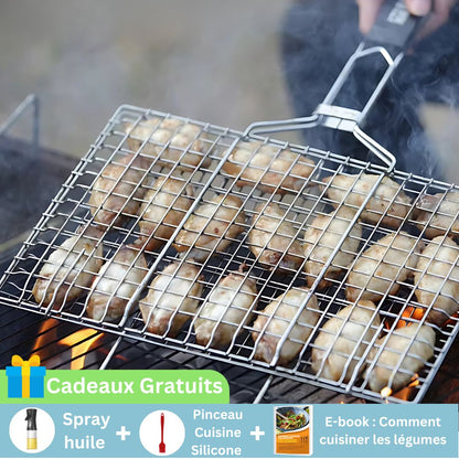 Panier grille barbecue pliable | RoastingCook™ - CUISTO BBQ