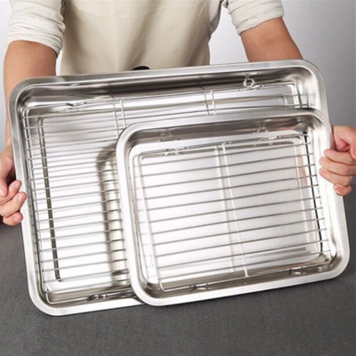plateau de Cuisson avec Grille | RoastingCook™ vue interieur de 2 plateaux